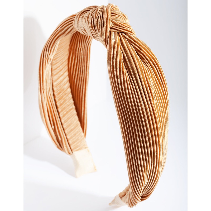 Golden Yellow Pleated Turban Headband