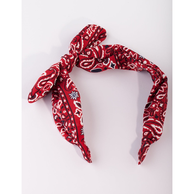 Red Bandana Knotted Headband