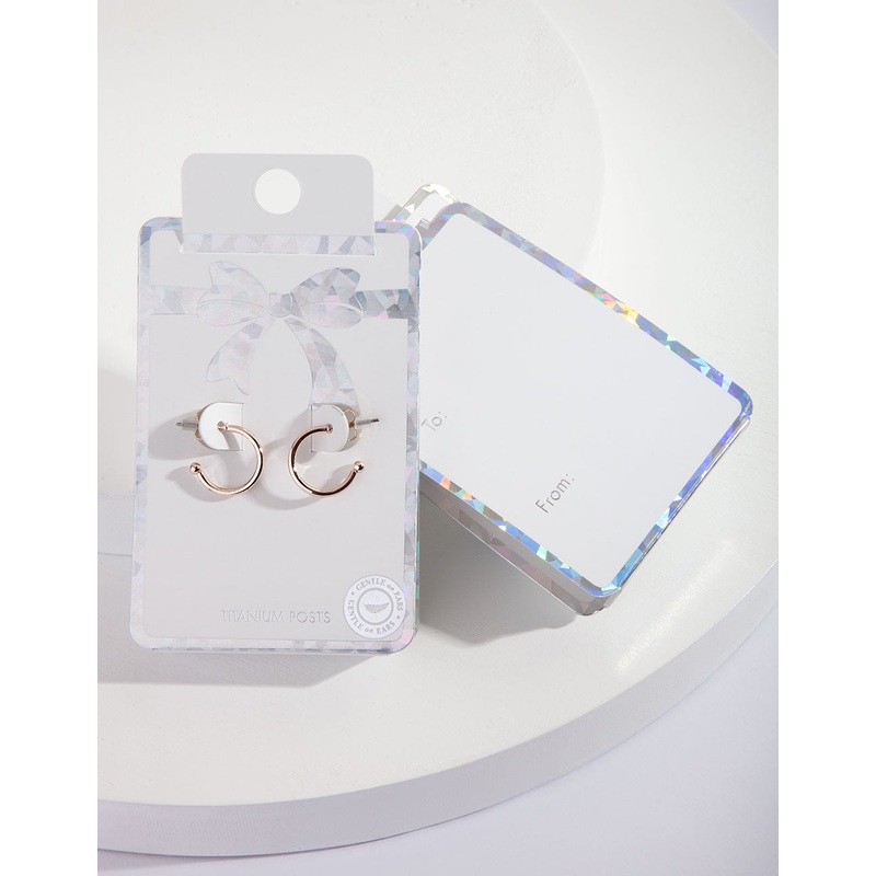 Rose Gold Titanium Hoop Earrings