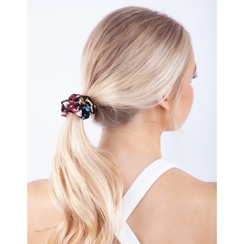 Satin Mixed Floral Scrunchie Pack