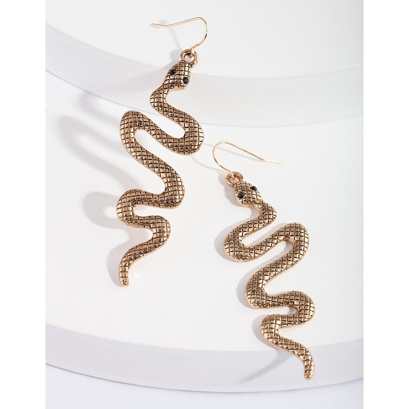 Snake Detailed Hook Earrings