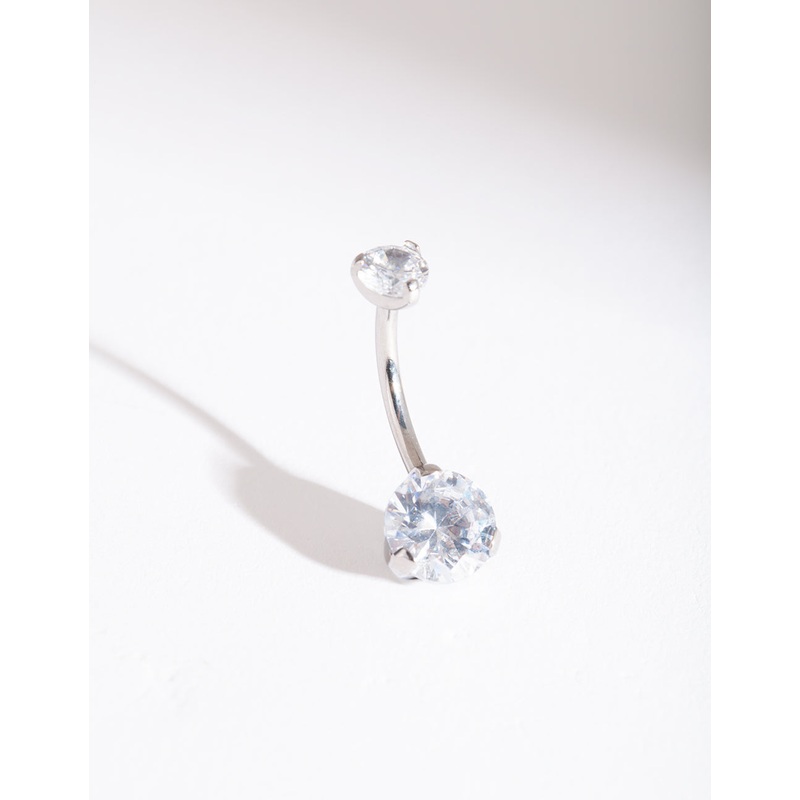 Titanium Classic Diamante Belly Bar