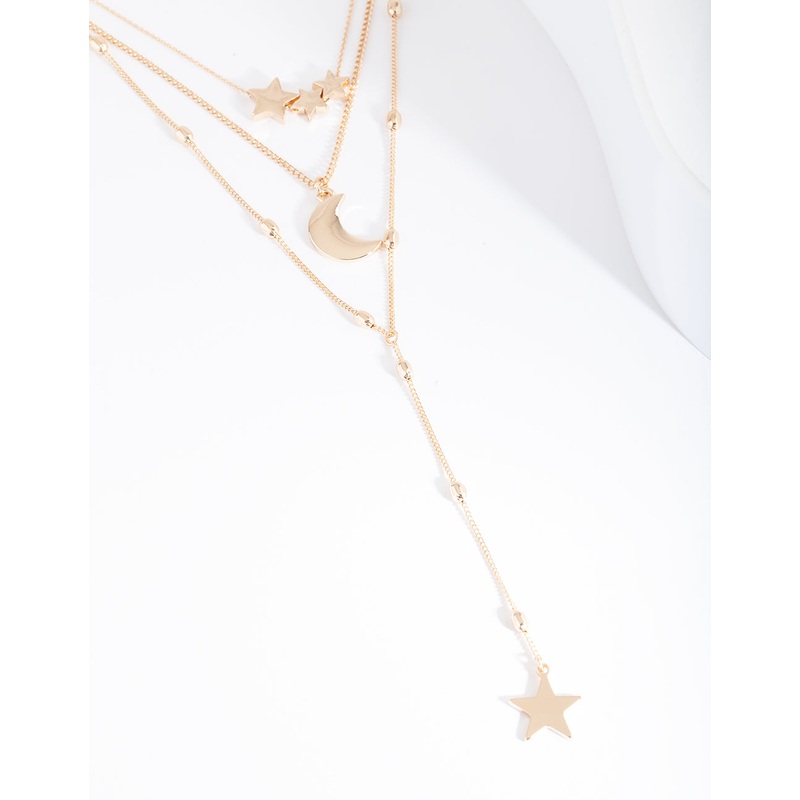 Gold Celestial Layered Necklace