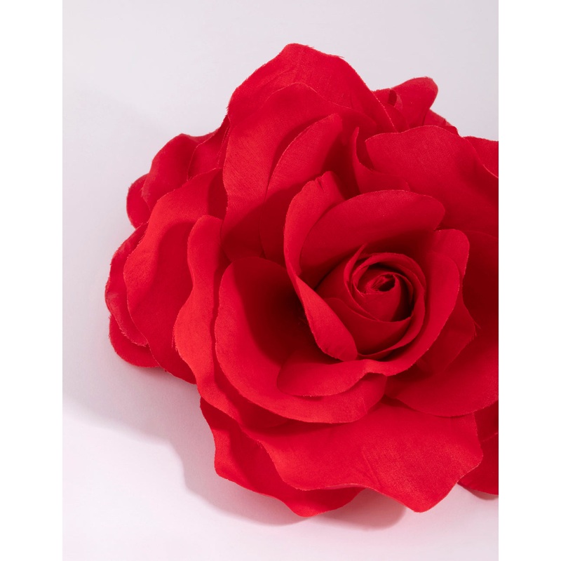 Large Red Trio Rose Flower Corsage Clip