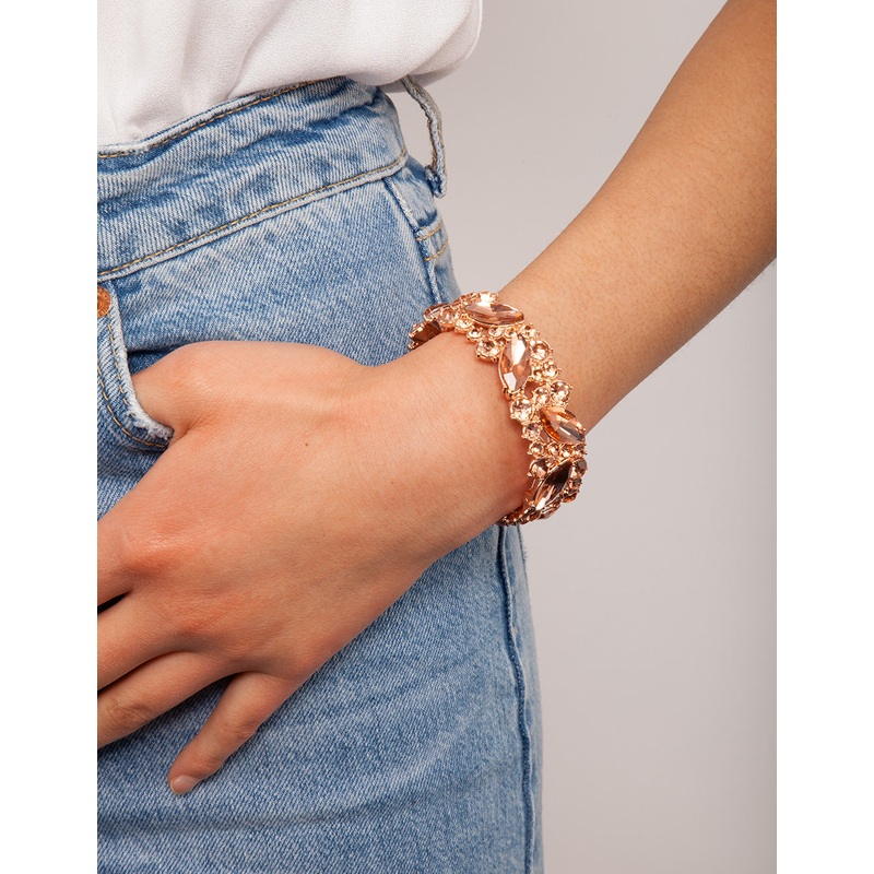Rose Gold Diamante Bangle