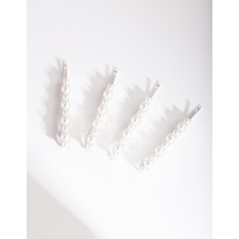 Silver Pearl Bobby Pins