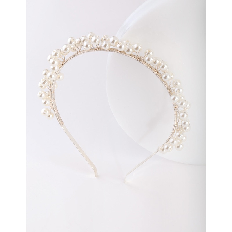 Silver Scattered Pearl Headband