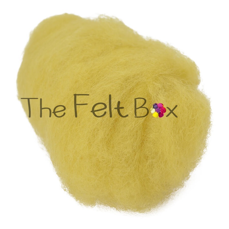 Carded NZ Wool For Needle Felting Batts -Dusky Yellow #15