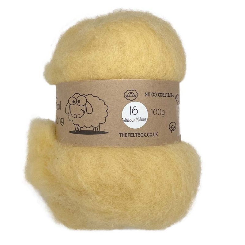 Carded NZ Wool For Needle Felting Batts – Mellow Yellow #16