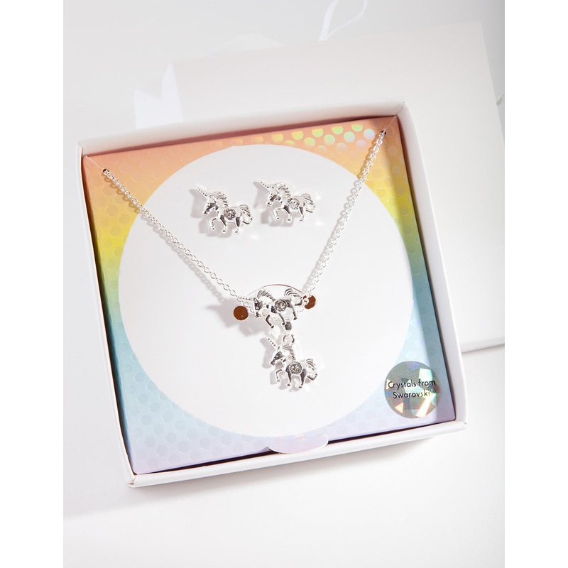 Kids Diamond Simulant Unicorn Jewellery Set
