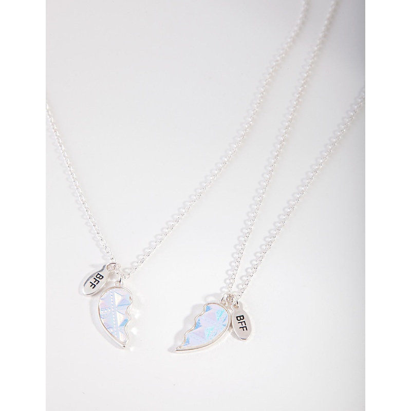 Kids Silver Heart BFF Necklace