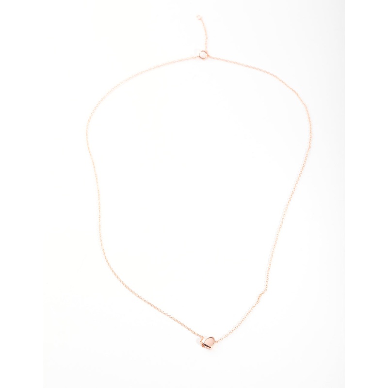 Rose Gold Plated Sterling Silver Micro Heart Necklace