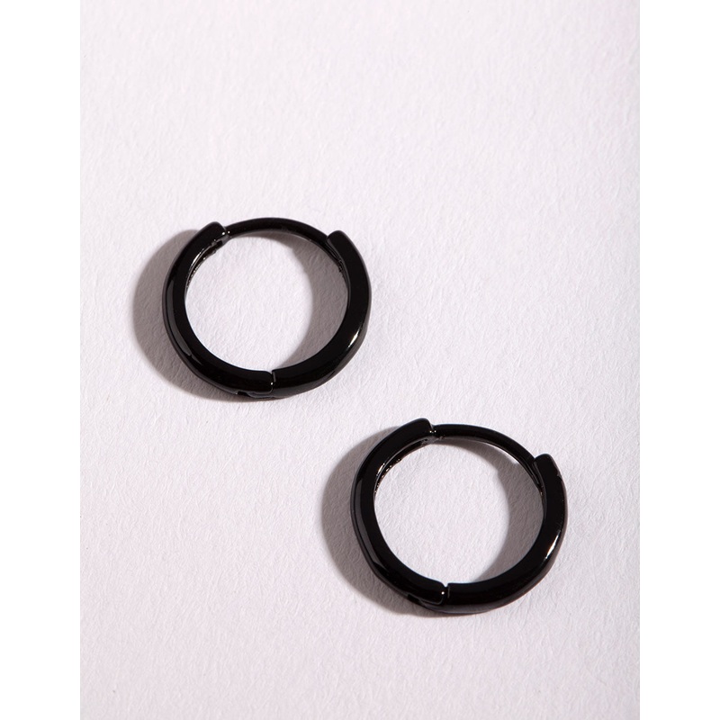 Black Small Hoop Earrings