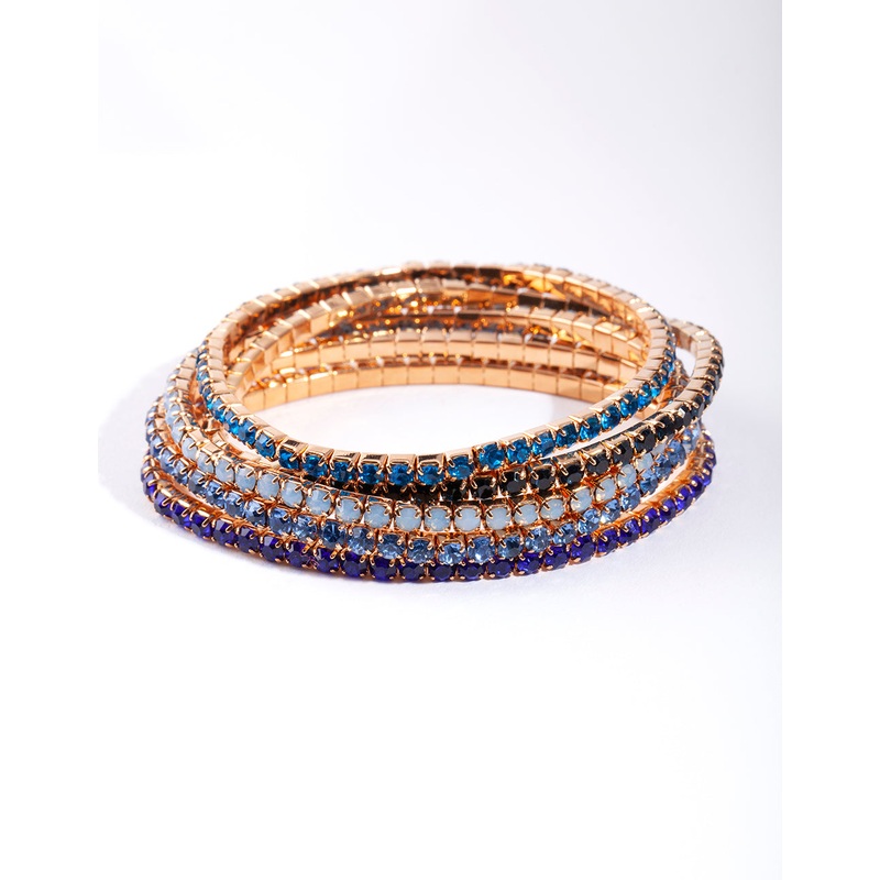 Blue Diamante Bracelet 5-Pack