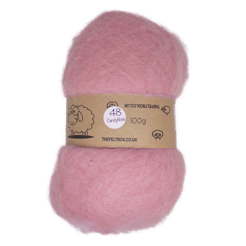 Carded NZ Wool For Needle Felting Batts – Candyfloss #48