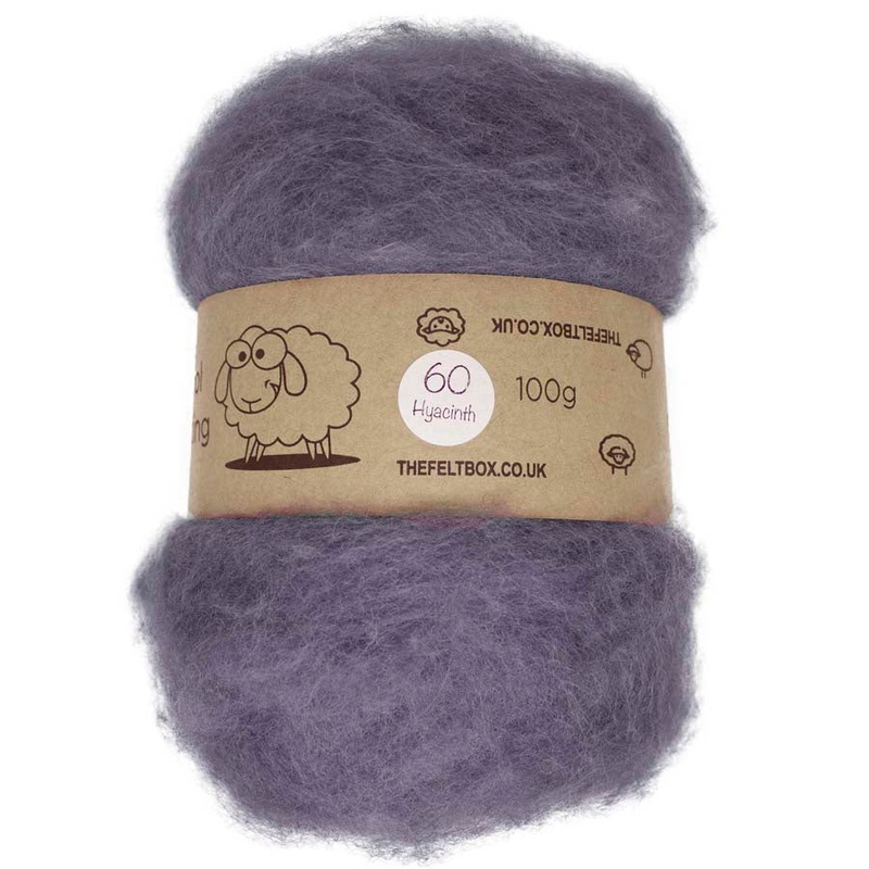 Carded NZ Wool For Needle Felting Batts – Hyacinth #60