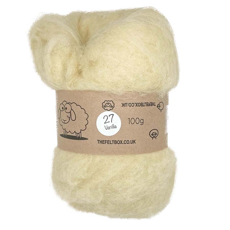 Carded NZ Wool For Needle Felting Batts – Vanilla #27