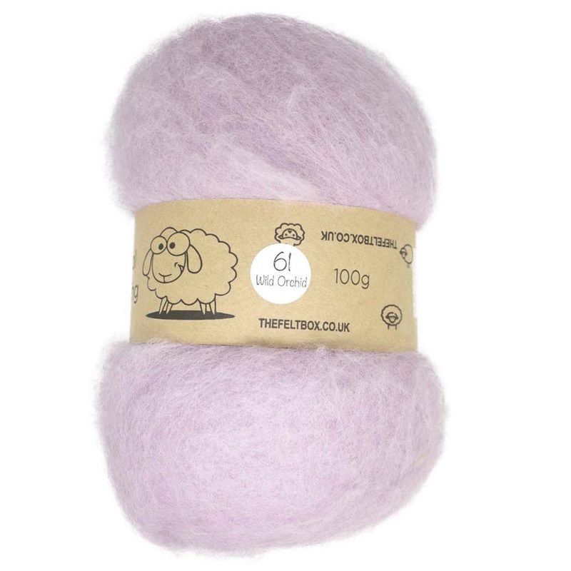 Carded NZ Wool For Needle Felting Batts – Wild Orchid  #61
