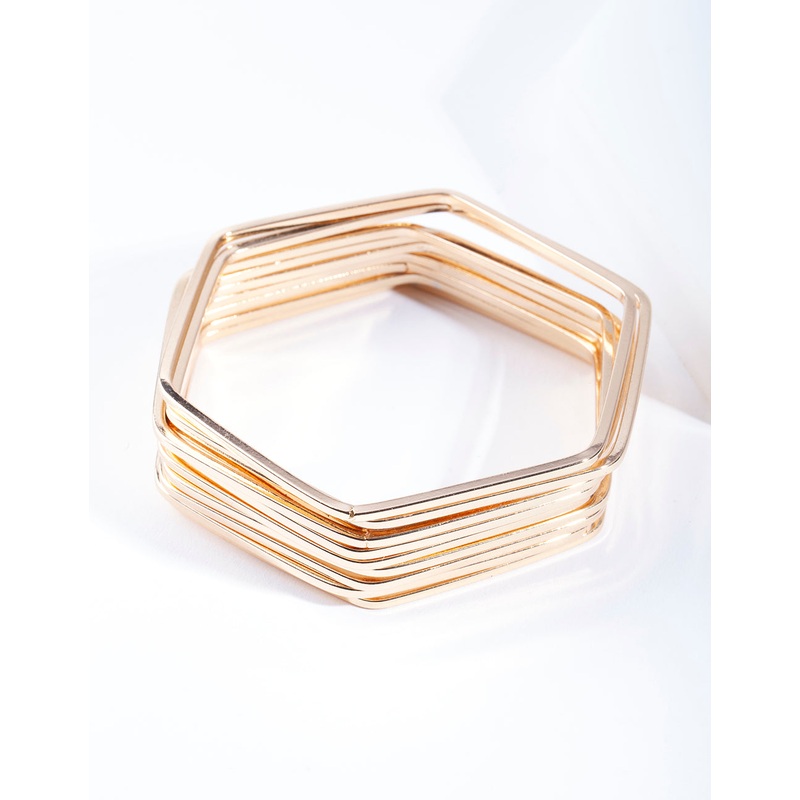 Gold Hexagon Bracelet 10-Pack