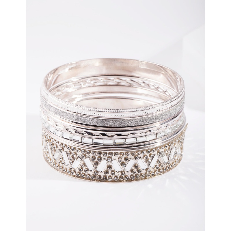 Silver Glitter Bracelet 7-Pack