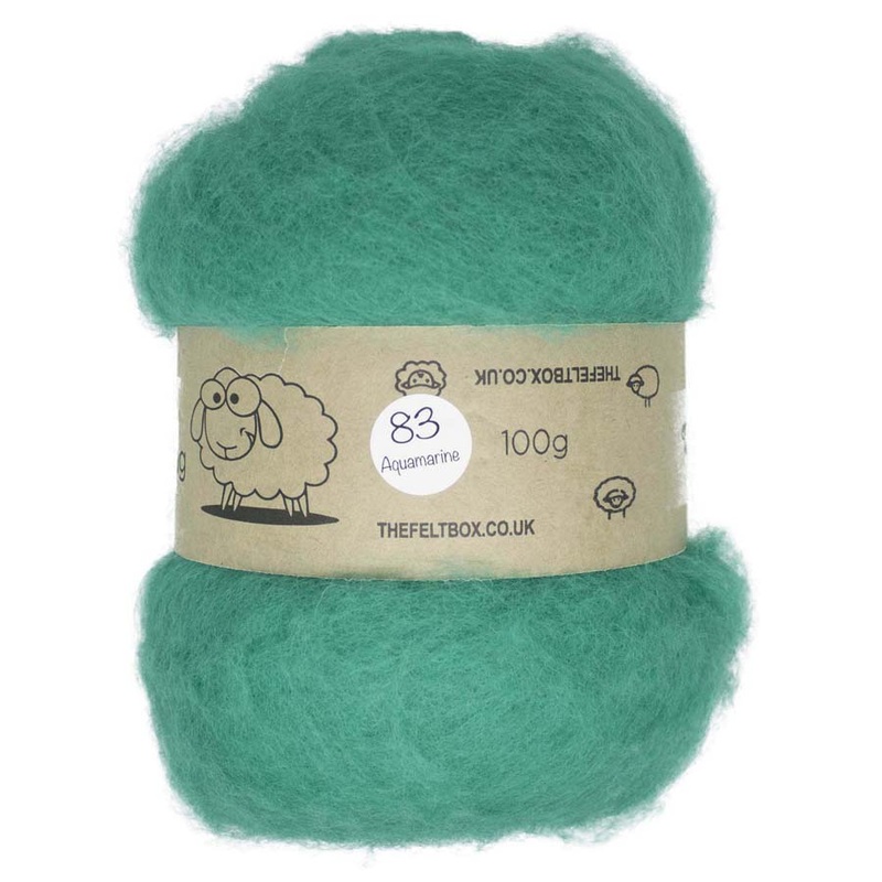 Carded NZ Wool For Needle Felting Batts – Aquamarine #83