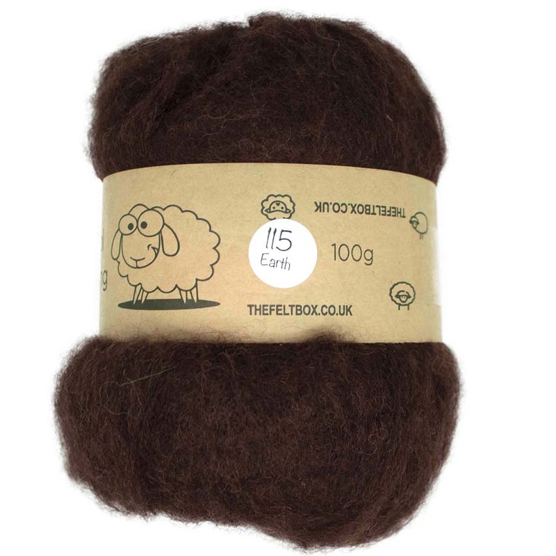 Carded NZ Wool For Needle Felting Batts – Earth #115