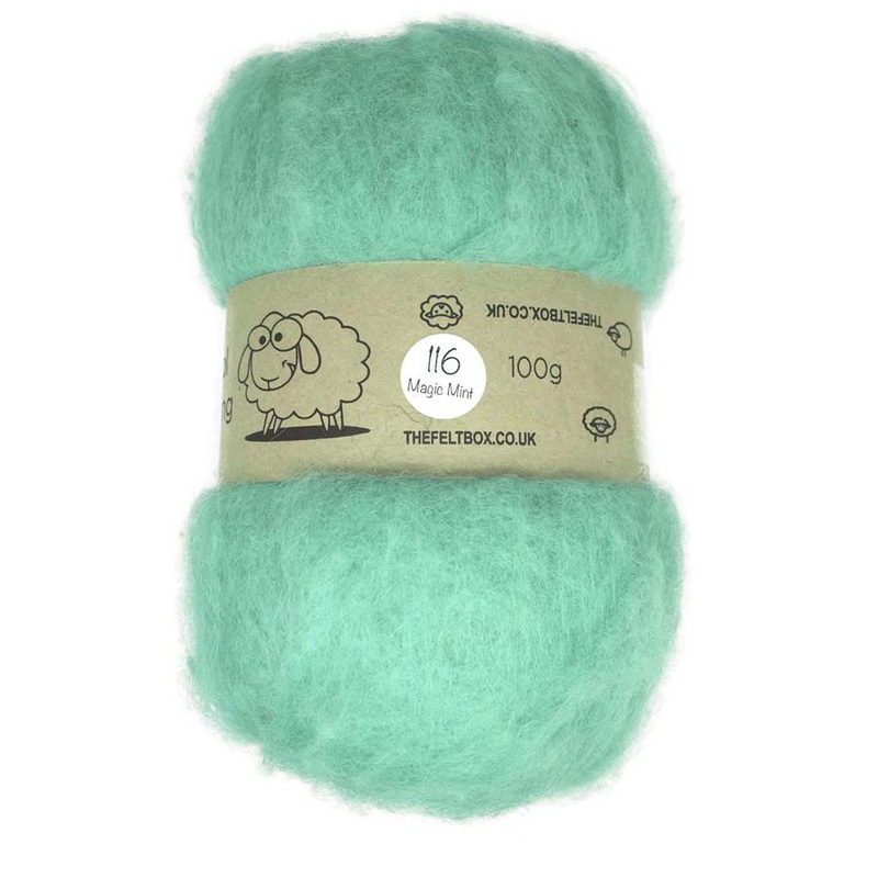 Carded NZ Wool For Needle Felting Batts – Magic Mint #116