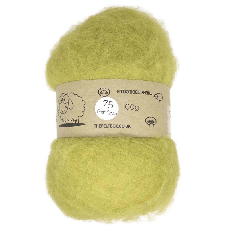 Carded NZ Wool For Needle Felting Batts – Pear Green  #75