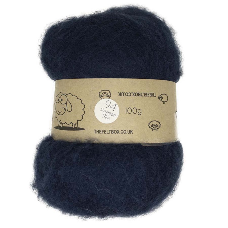 Carded NZ Wool For Needle Felting Batts – Prussian Blue #94