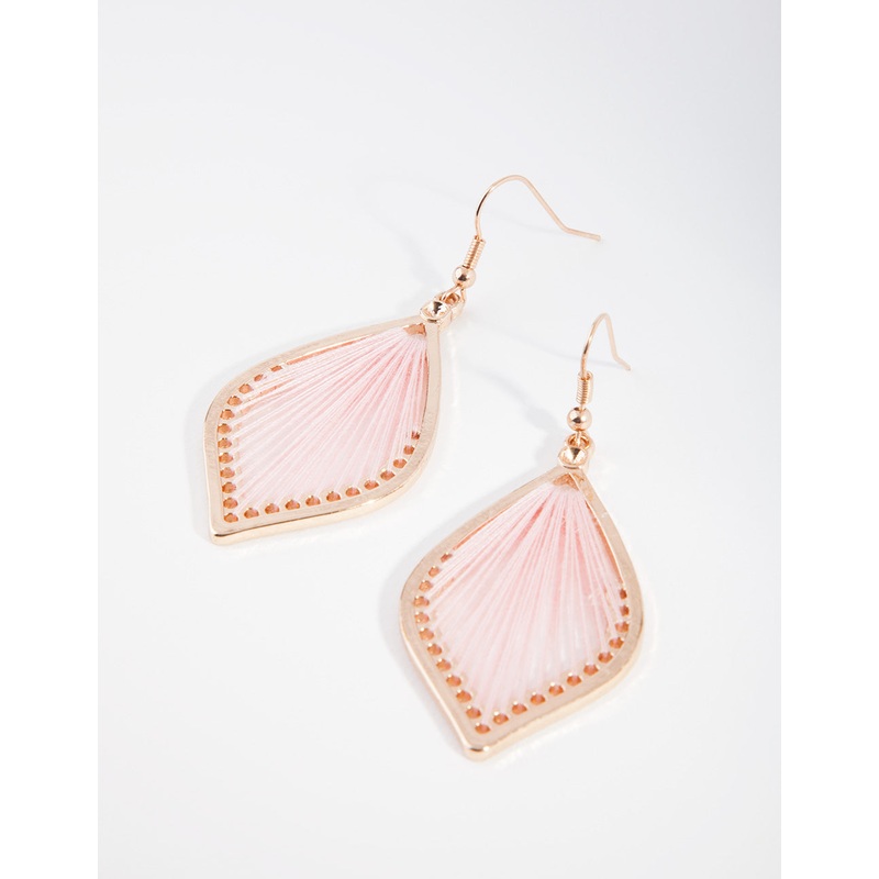 Gold Blush Harp Drop Earrings