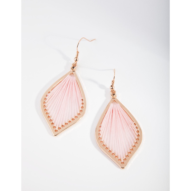 Gold Blush Harp Drop Earrings