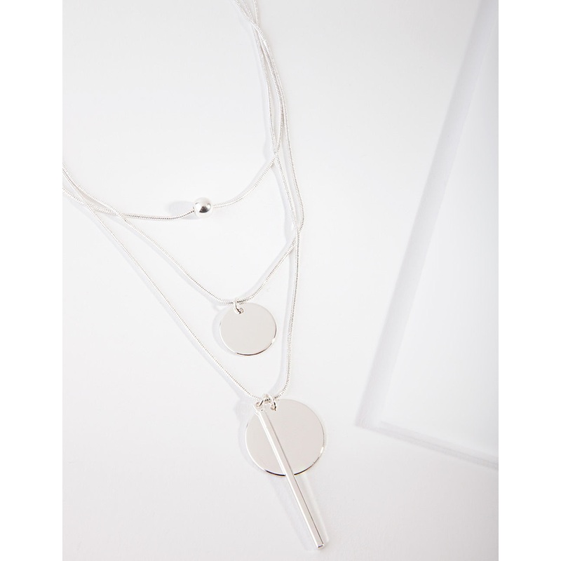 Silver 3 Row Bead Necklace