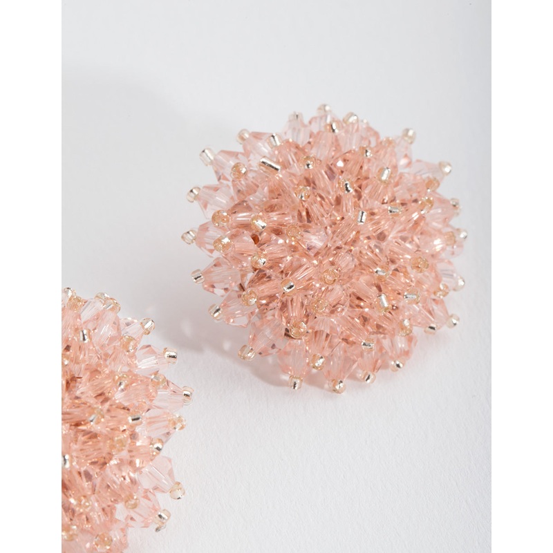 Blush Faceted Flower Earrings