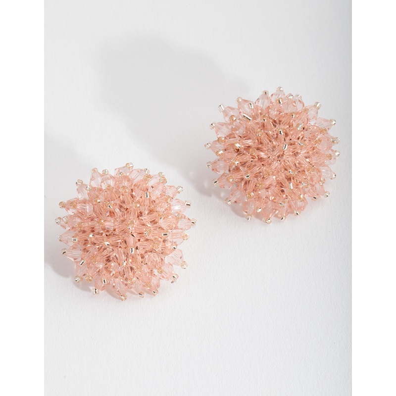 Blush Faceted Flower Earrings