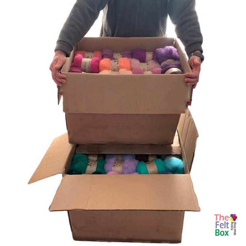 Carded Needle Felting Wool Bumper Bulk Workshop Starter TheFeltBox  105 Colours x 100g