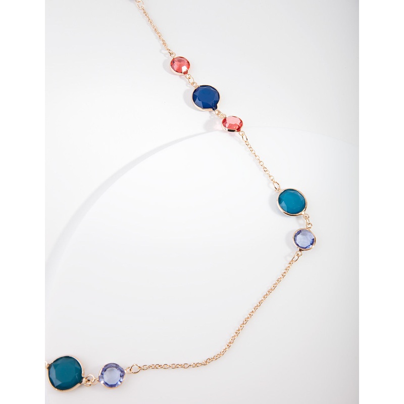 Gold Multi Stone Necklace