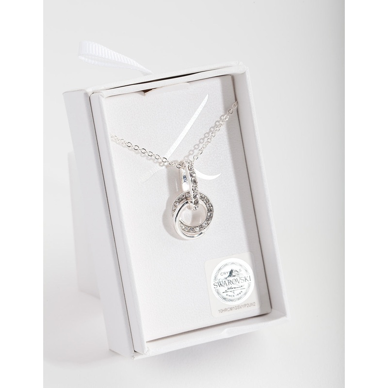 Silver Diamond Simulant Link Necklace