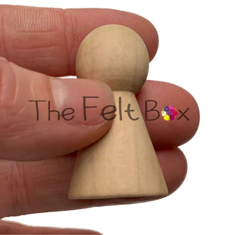 Wooden Figure / Peg Person Figure / Solid Wood Cone Body W 22 mm H40mm