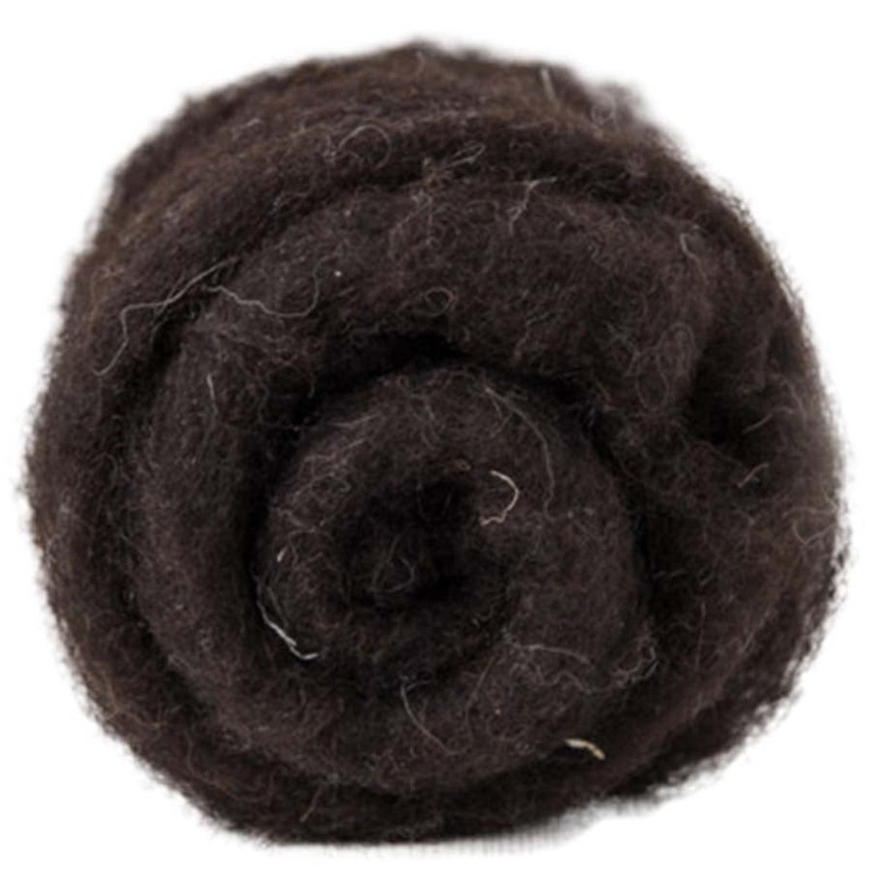 Carded Felt Needle Felting Wool Batt Bergschaf Natural Dark Brown DHG 20 – 500g