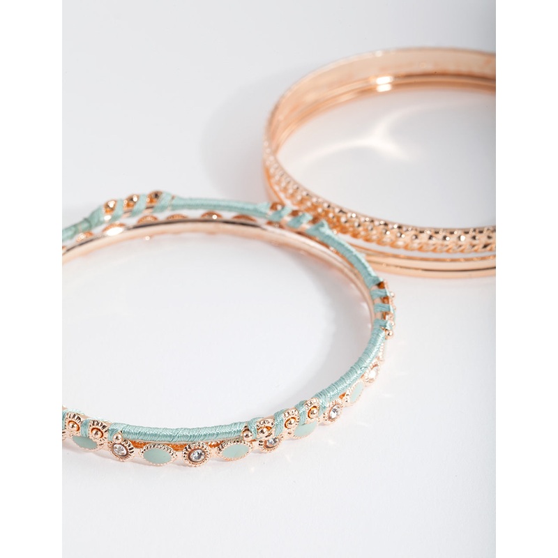 Blue Mixed Bangle 7-Pack