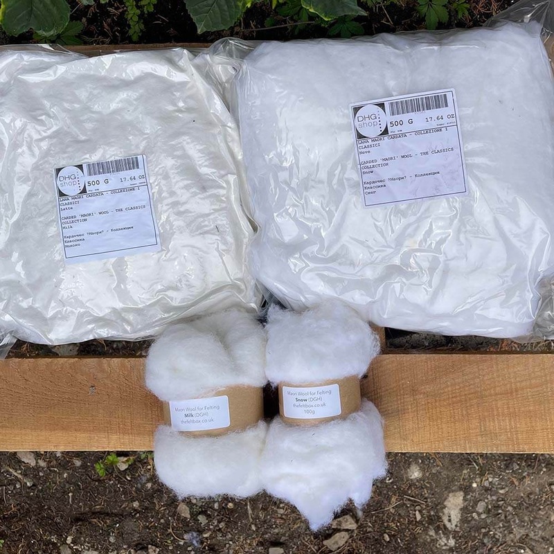 Carded Felt Wool Needle Felting Maori DHG Carded Batting Many Colours Batt 100g