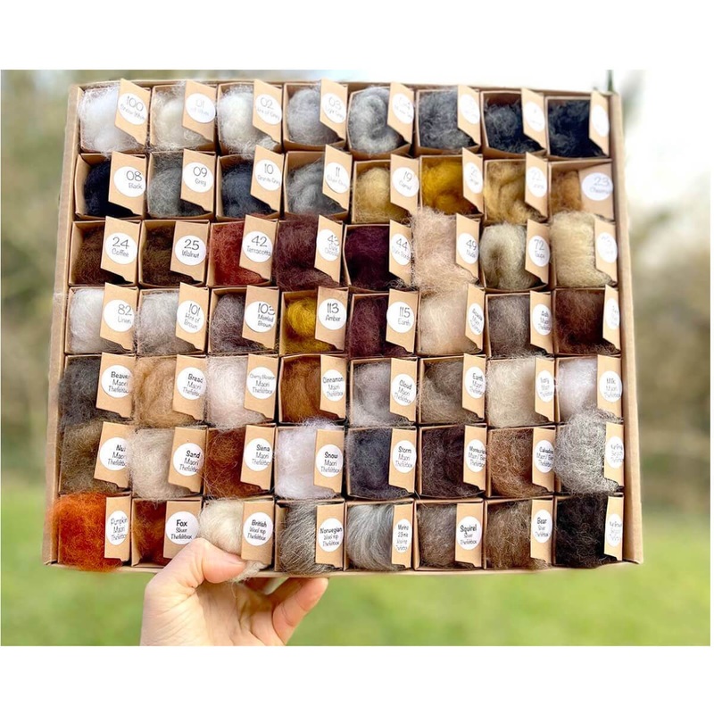 Carded Needle Felting Wool Animal Colours Palette | The Felt Box | 56 Colours UK