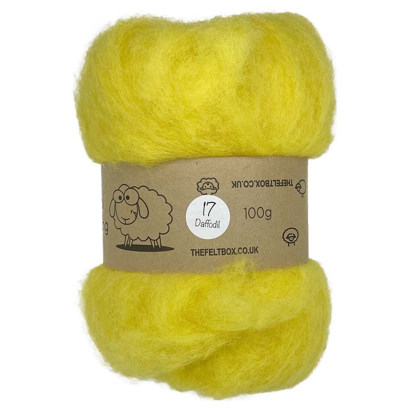 Carded NZ Wool For Needle Felting Batts – Daffodil #17