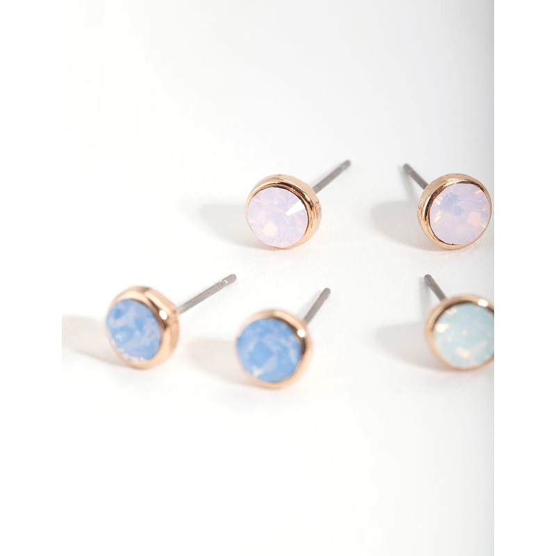 Diamond Simulant Multi Stud Earrings Set