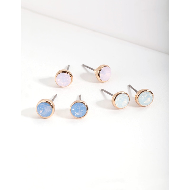 Diamond Simulant Multi Stud Earrings Set