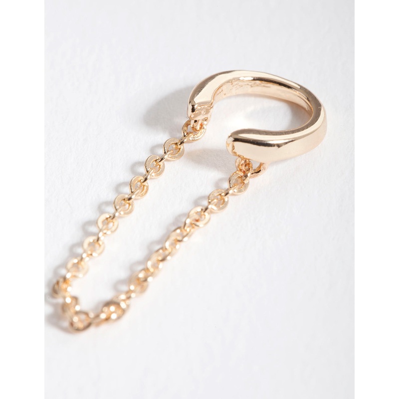 Gold Classic Chain Drop Ear Cuff