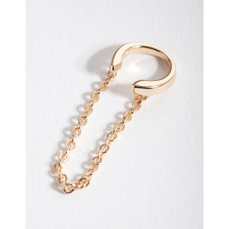 Gold Classic Chain Drop Ear Cuff