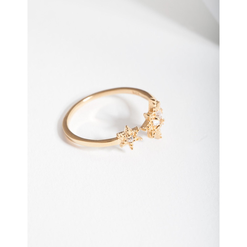Gold Plated Sterling Silver Open Starburst Ring