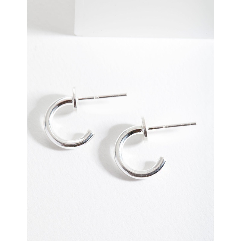 Sterling Silver Open Third Hoop Earrings