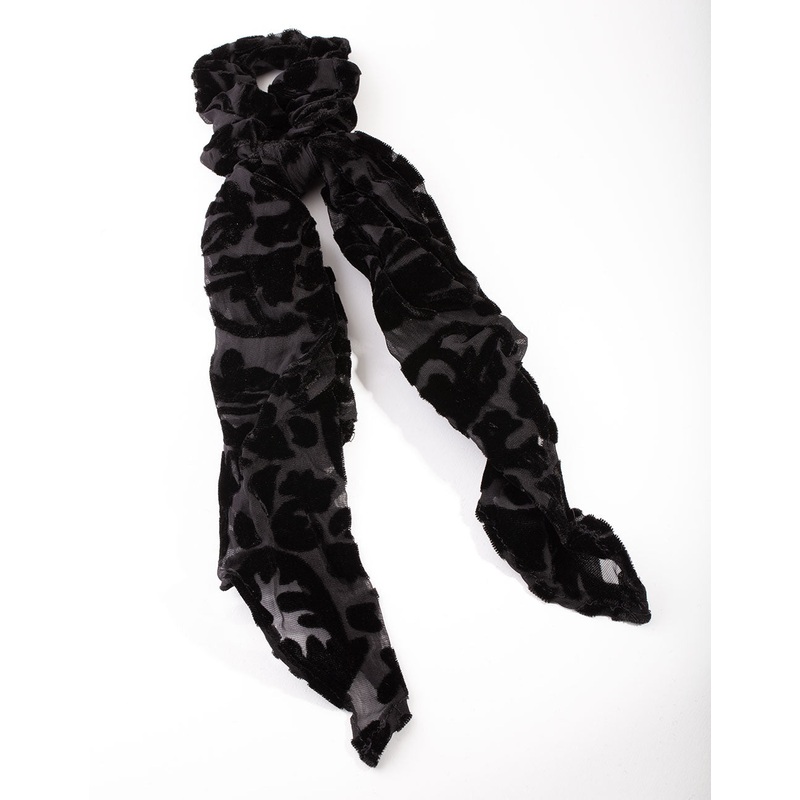 Black Velvet Scarf Scrunchie